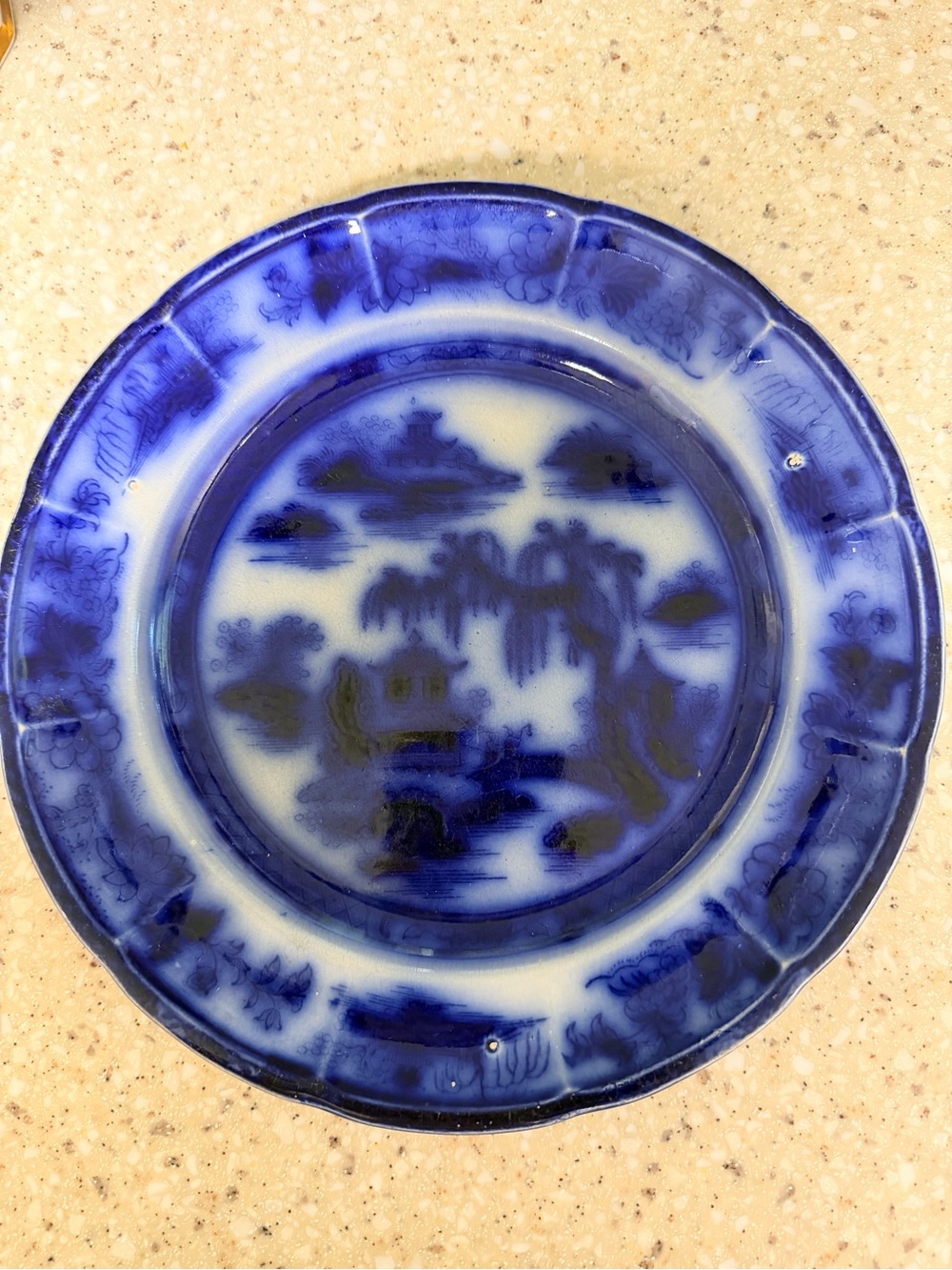 Blue Willow Flow Blue Plate